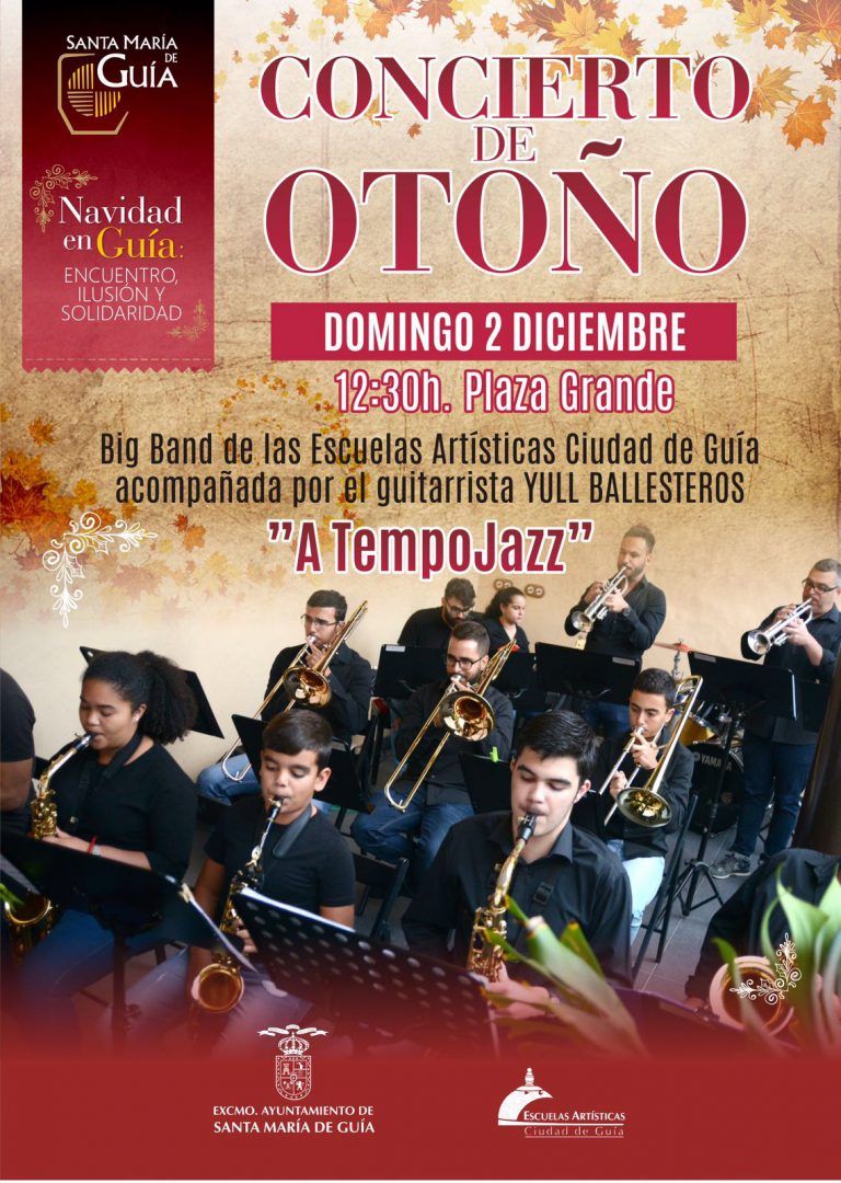 S. Mª. DE GUÍA: Concierto de la Big Band de las Escuelas Artísticas Ciudad de Guía este domingo