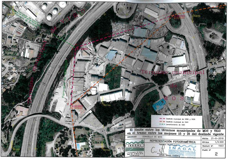 El Concello de Mos puso en marcha en junio un procedimiento administrativo mediante Comisión de Deslinde para aclarar los límites geográficos con Vigo en el Polígono del Rebullón