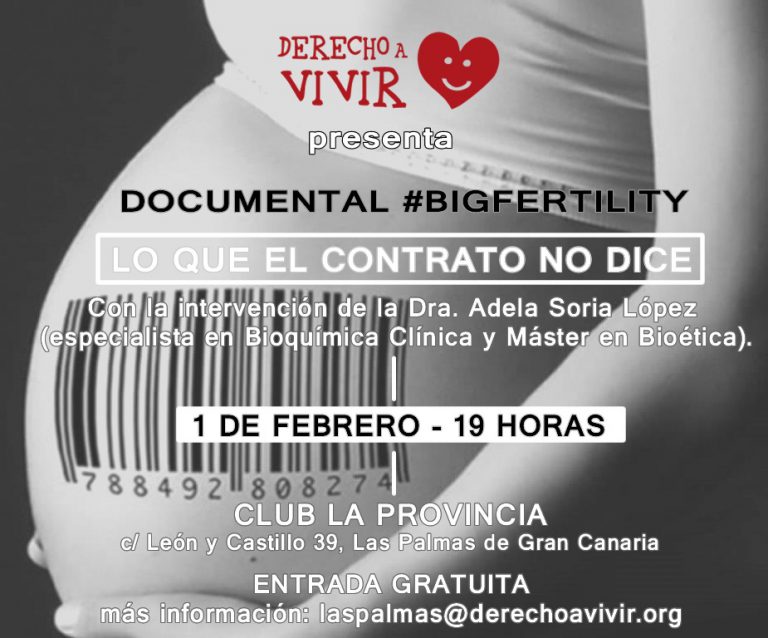 LAS PALMAS DE G.C.: Derecho a Vivir descubrirá la “cara oculta de los vientres de alquiler” en Las Palmas