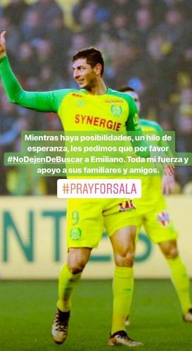 Messi se une a los jugadores que piden que se siga buscando a Emiliano Sala 1 messi sala