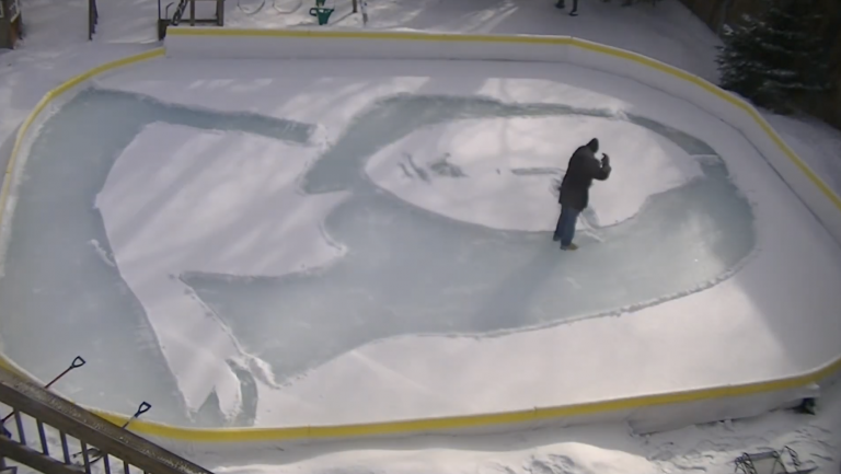 Recrea la 'Mona Lisa' con la nieve de su jardín