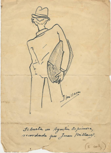 Dibujo de Agustin Espinosa realizado por Juan Millares Carló