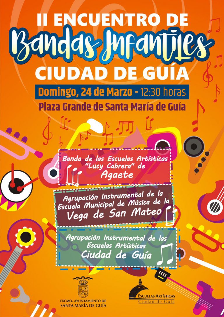 S. Mª. DE GUÍA: La Plaza Grande de Guía acoge este domingo el   II Encuentro de Bandas Infantiles ‘Ciudad de Guía’