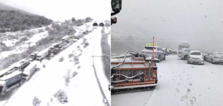 Restablecido el servivio en la A-1  tras el accidente en el que se vieron involucrados medio centenar de vehículos