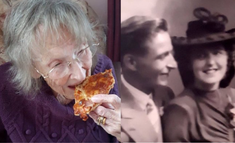 Una mujer de 94 años vuelve a comer pizza: prometió no hacerlo desde que su marido cayó preso de Mussolini en la IIGM