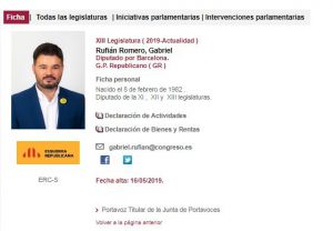 El sueldo de Gabriel Rufián, mayor que el de Pedro Sánchez 2 Captura Rufián 2