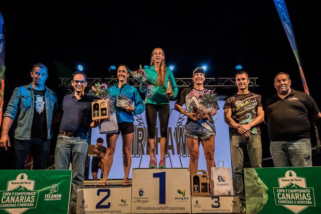 Podio femenino de la maratón de 42 km de la Traila Trail Spar Mogán 2019