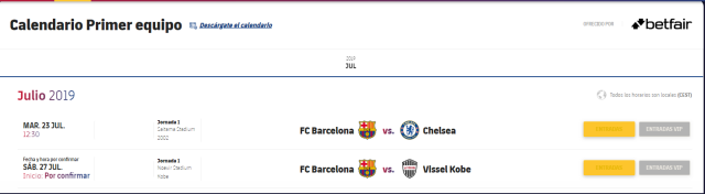 calendario barça