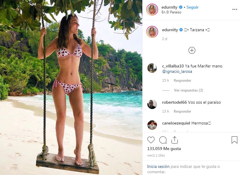 Edurne bate su récord de 'likes' tras publicar una foto en bikini 1 edurne 1