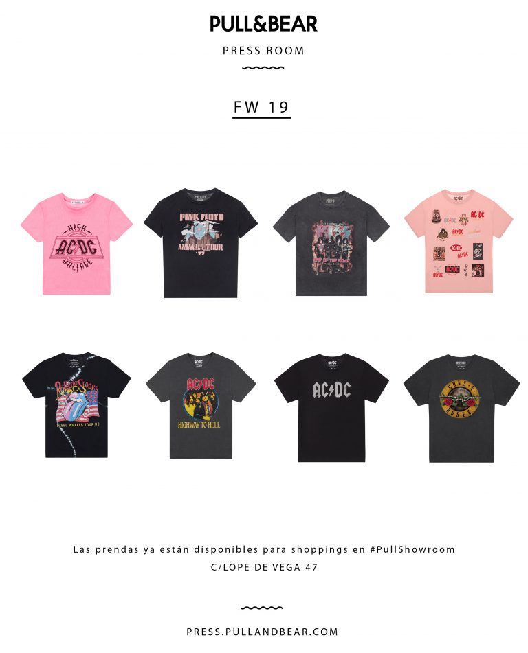 Nirvana, ACDC, Rolling Stone... Así son las camisetas de Pull&Bear dedicadas a grupos de música míticos