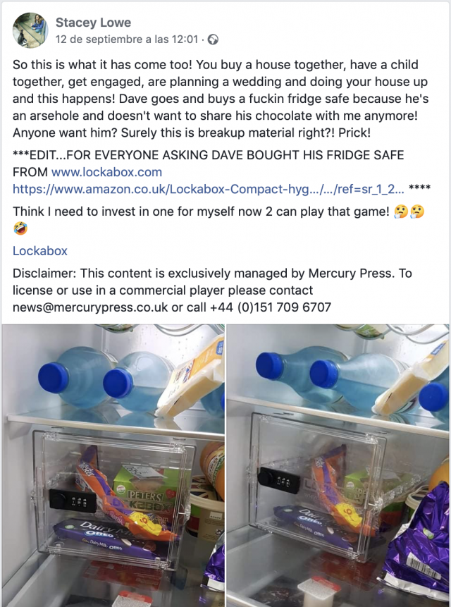 Instala una caja fuerte en su nevera para que su pareja no le robe las chocolatinas 1 Captura de pantalla 2019 09 23 a las 10.35.24