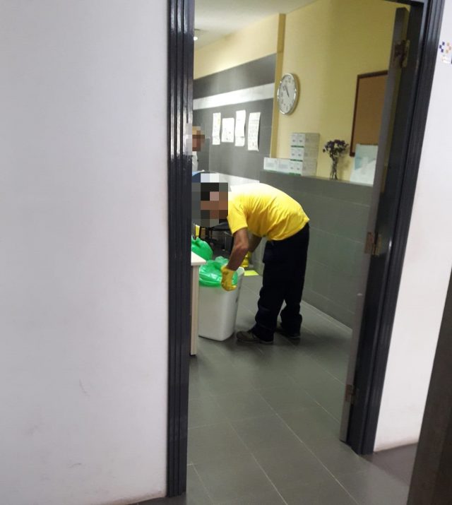 Limpieza de uno de los centros