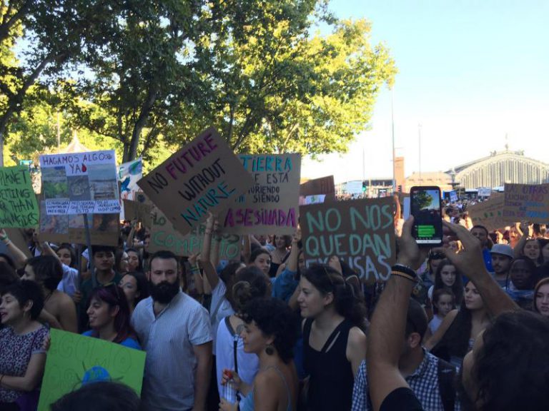 Los jóvenes lideran una histórica manifestación por el clima en Madrid