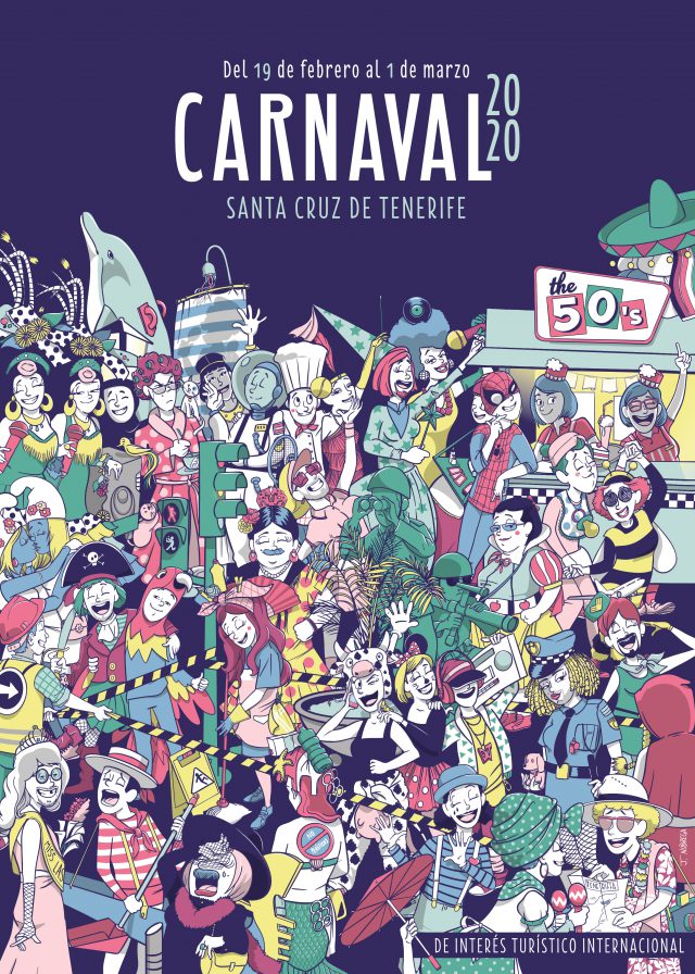 CARTEL CARNAVAL SANTA CRUZ DE TENERIFE 2020 VECTOR 1