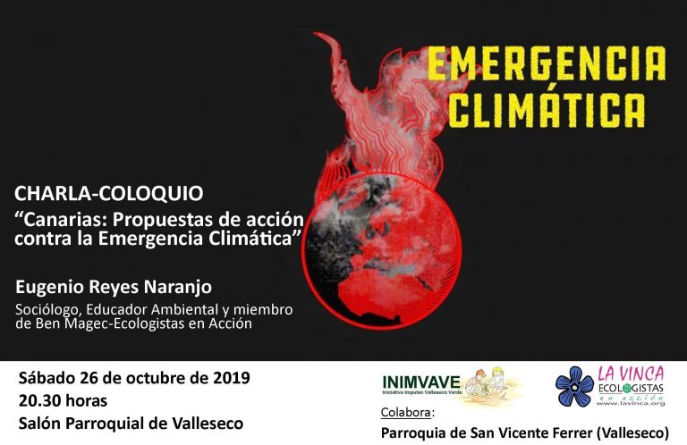 Eugenio Reyes hablará en Valleseco de las acciones desarrolladas desde Canarias para luchar contra la Emergencia Climática