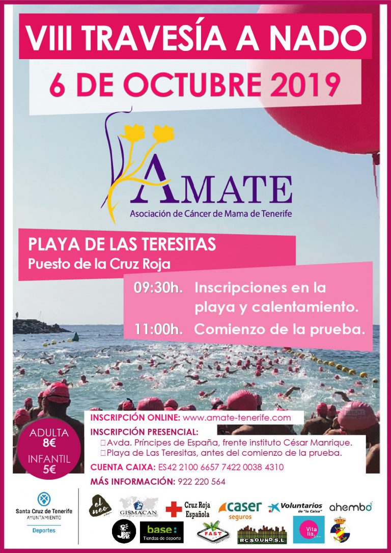 El Ayuntamiento de Santa Cruz anima a la ciudadanía a participar en la VIII Travesía a Nado de Ámate Tenerife