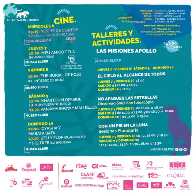 WOMAD Gran Canaria-Las Palmas de Gran Canaria 2019 y Museo Elder difunden el conocimiento del espacio 2 programaciónwomad