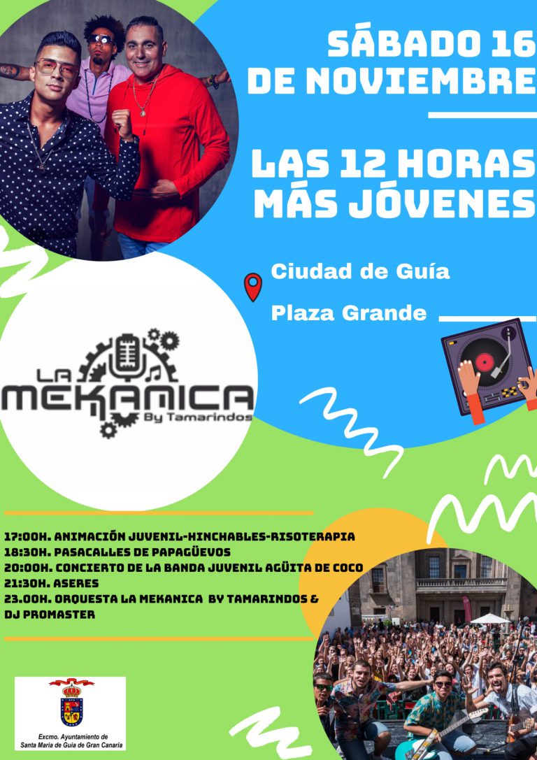 Aseres, Agüita de Coco, La Mekánica By Tamarindos y  DJ Promaster este sábado en la Plaza Grande de Guía