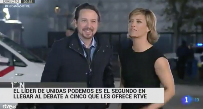 Iglesias se adelanta en su llegada al debate electoral
