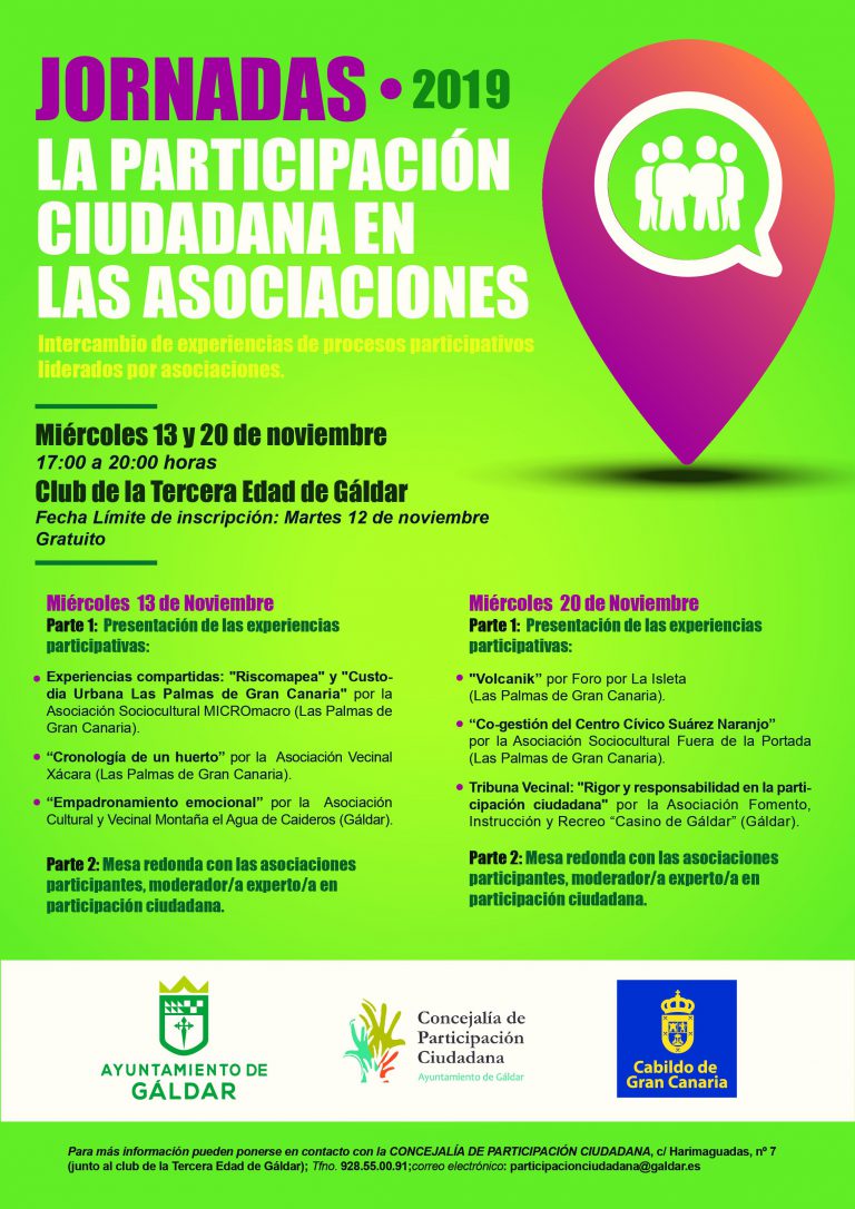 La Semana de la Democracia Local de Gáldar celebra las Jornadas la “Participación Ciudadana en las Asociaciones”  