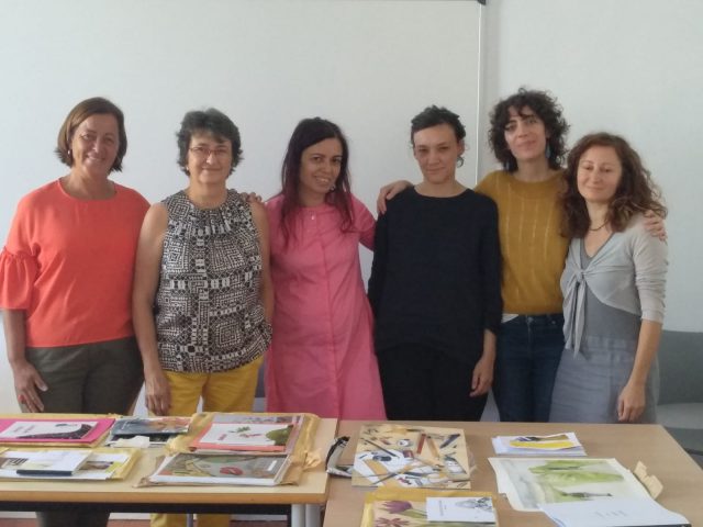 Jurado de la X edición. De izq a dcha Mara DíazLuz Caballero Nieves Pérez María José Ferrada Raquel Martínez y Arianna Squiloni