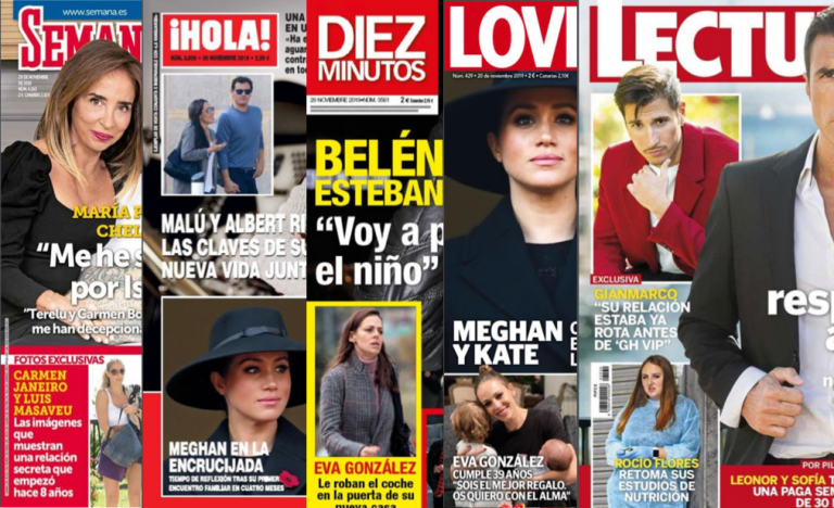 Kiosco rosa: así vienen las portadas de las revistas del corazón