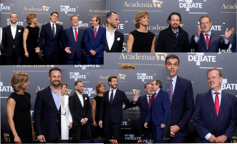 Así posaron los candidatos antes del debate