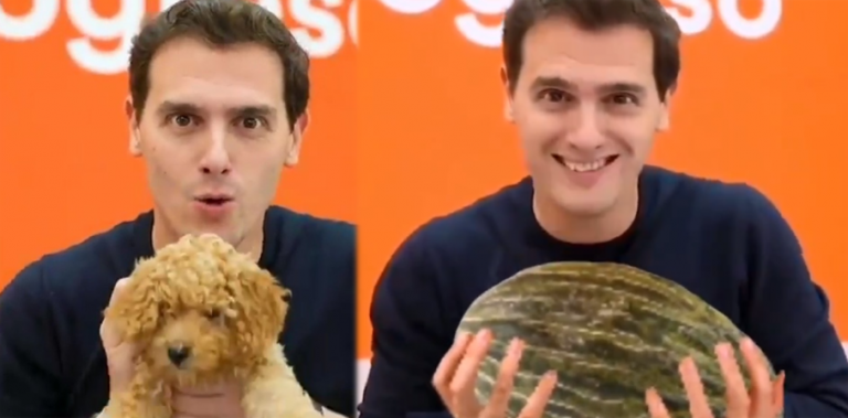 Albert Rivera enseña a su perro en campaña y las redes se inundan de memes