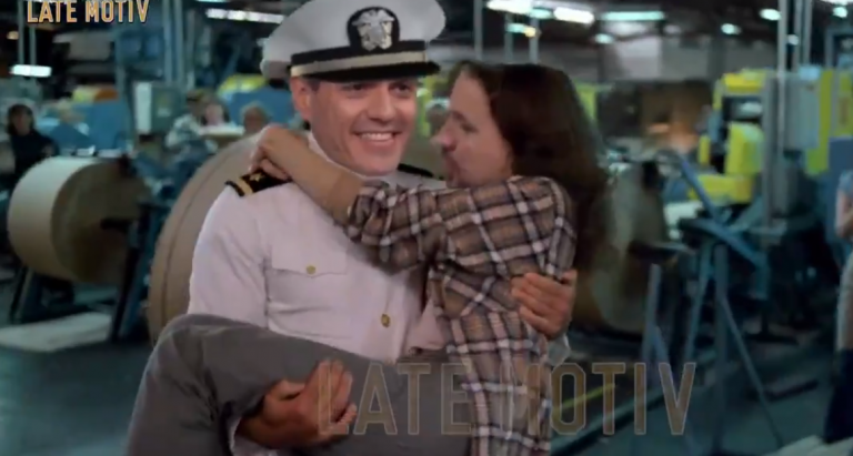 Buenafuente parodia a Iglesias y a Sánchez como si fueran 'Oficial y Caballero'