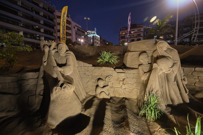 El Belén de Arena de Las Canteras luce en los medios americanos