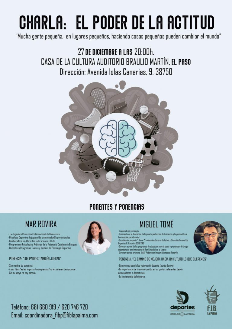 El Cabildo y la Federación Insular de Baloncesto organizan el programa de charlas ‘El poder de la actitud’