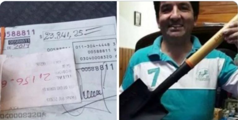 Encuentra y devuelve un cheque al portador de más de 30.000 euros y le premian con... ¡una pala!