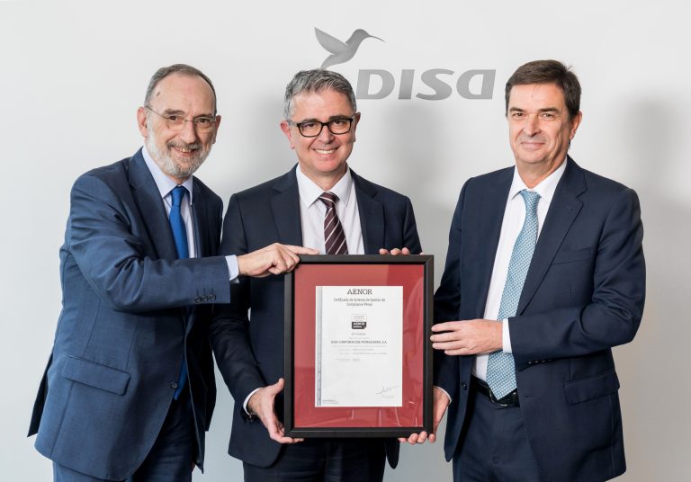 AENOR certifica el modelo de prevención de delitos implantado en DISA