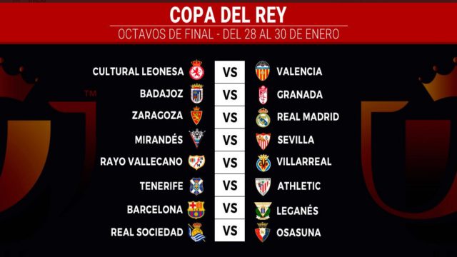 Sorteo de la Copa del Rey: así queda el cruce de octavos 1 AE76EDE0 FD70 4259 A395 FD2969C533B0