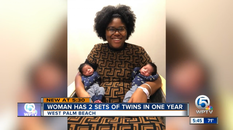 Una mujer da a luz a dos pares de gemelos en un año