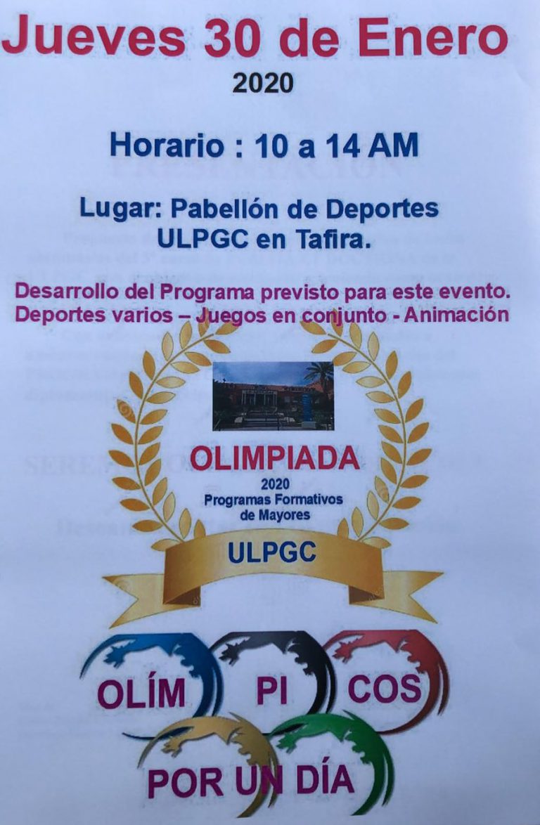 El alumnado de los programas de mayores de 55 años organiza la I Olimpiada en el Campus de Tafira   
