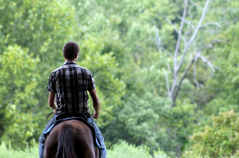 Un hombre es multado por hablar por el móvil mientras monta a caballo