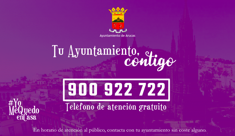 El Ayuntamiento de Arucas pone a disposición de la ciudadanía un número de teléfono gratuito