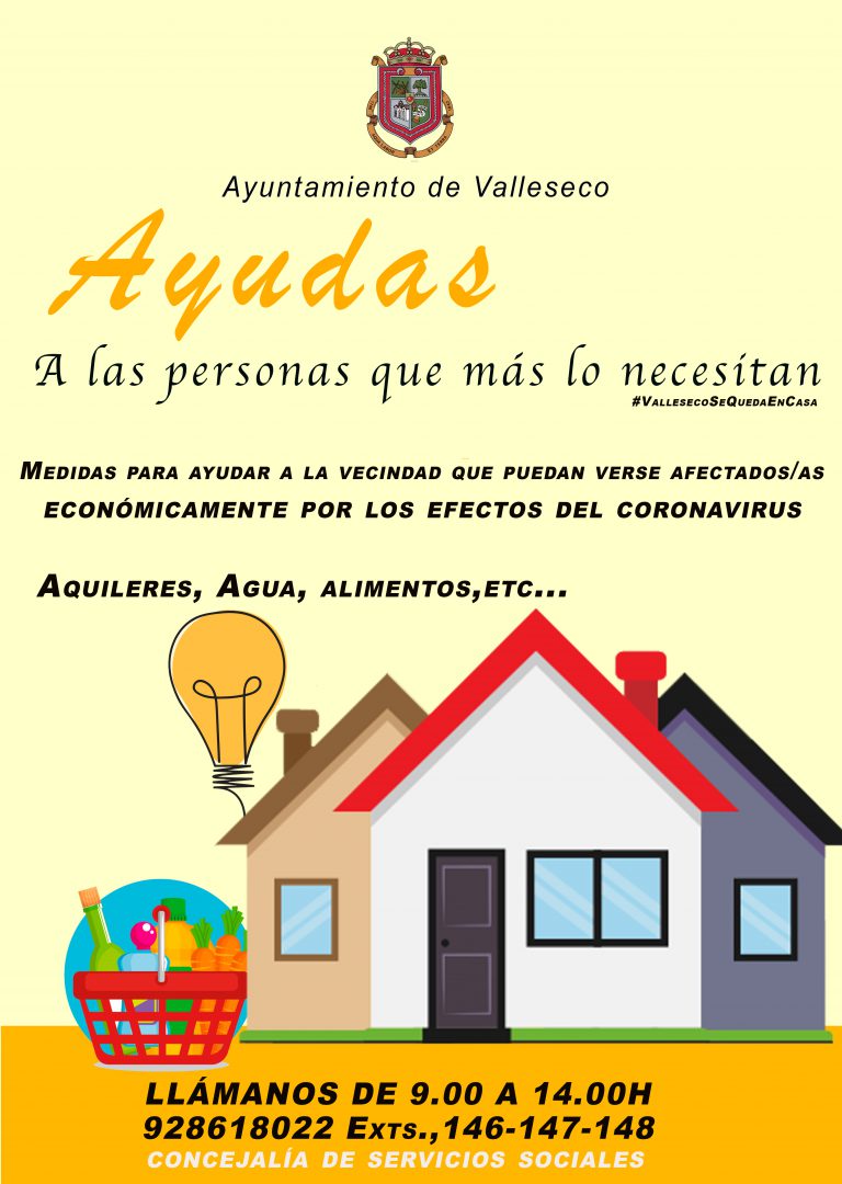 El Ayuntamiento de Valleseco anuncia ayudas por el coronavirus a la población