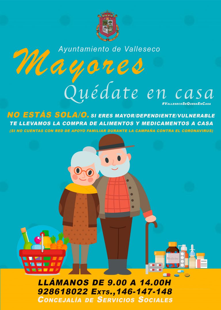 Valleseco se suma a la campaña 'Quédate en casa' y llevará productos de primera necesidad a personas mayores