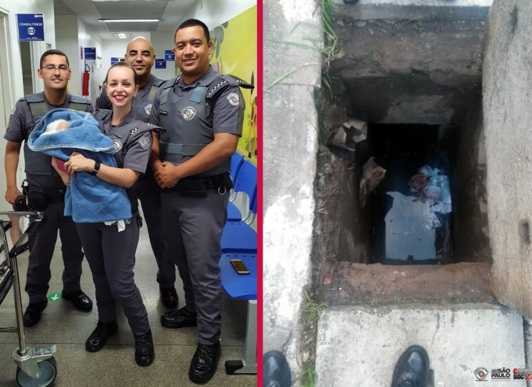 Encuentran a un bebé con vida en una alcantarilla de Brasil