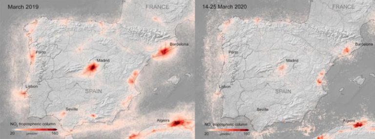 La contaminación se desploma en Madrid, Barcelona, París y Milán por la cuarentena