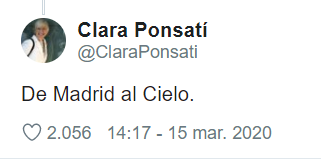 Joaquín Prat, tras leer la burla de Clara Ponsatí sobre el coronavirus en Madrid: "Si se lo propone puede llegar a hija de la gran puta nivel dios" 1 de madrid al cielo
