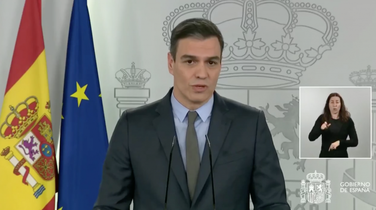 Pedro Sánchez anuncia la paralización de toda la actividad económica no esencial