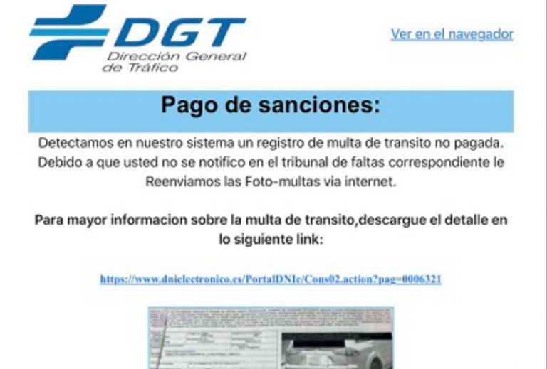 La Guardia Civil alerta sobre el timo de las multas de la DGT