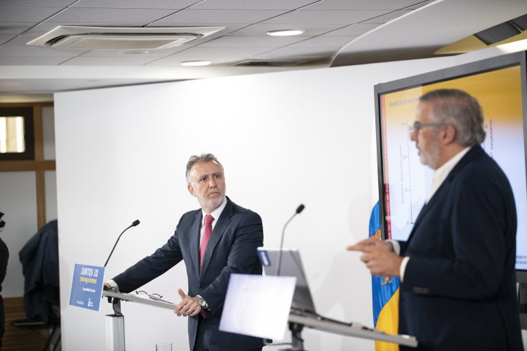 Torres plantea a los portavoces parlamentarios y representantes de  Fecam y Fecai la hoja de ruta del Plan para la Reconstrucción de Canarias