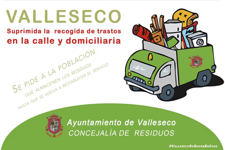 El Ayuntamiento de Valleseco suspende la  recogida de trastos