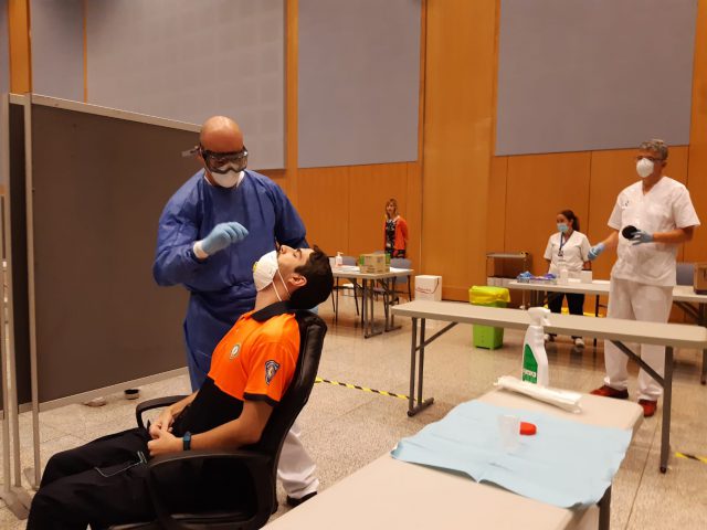 Un momento de la realización de la prueba