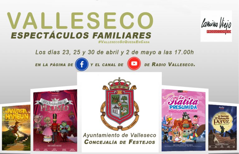 El Ayuntamiento de Valleseco te ofrece varios espectáculos familiares para disfrutar en casa