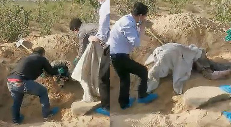 Encuentran con vida a una anciana enterrada hacía días por su hijo